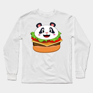 Panda with Burger Long Sleeve T-Shirt